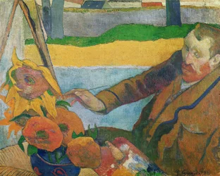 Van Gogh malt Sonnenblumen, 1888